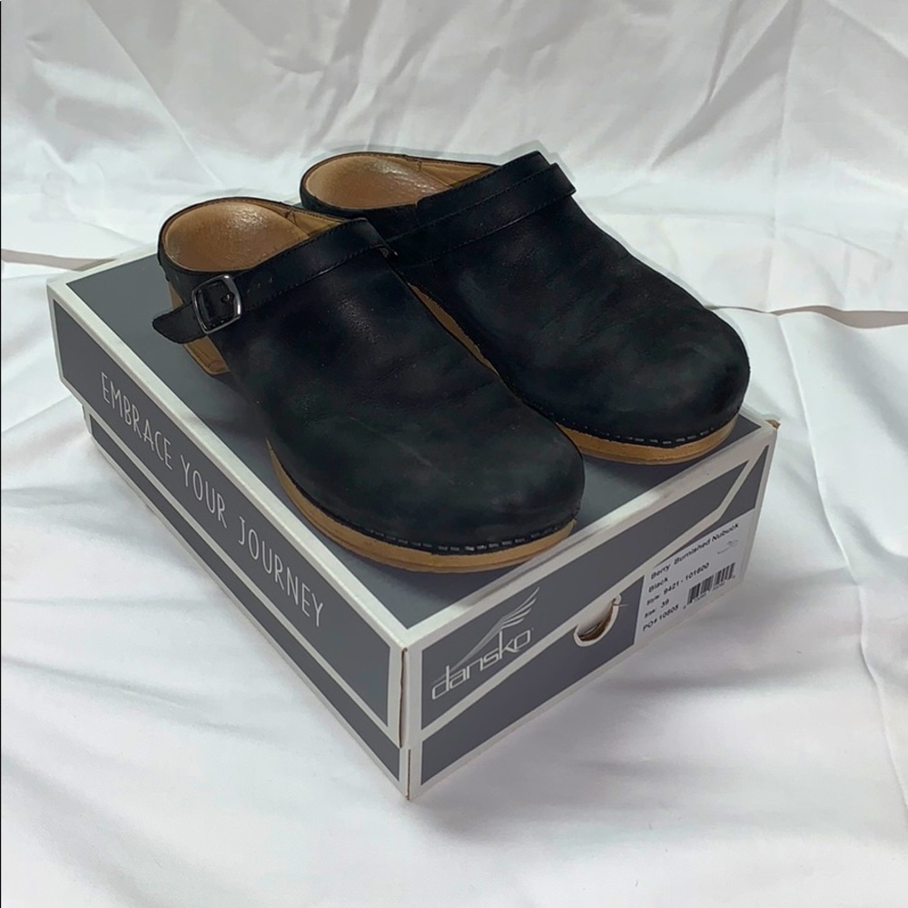 Dansko Berry Burnished Nubuck Clog in black